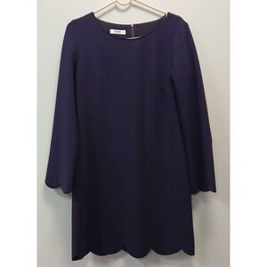 Tenax womens size 6 small sheath dress purple knee length longsleeve Italian